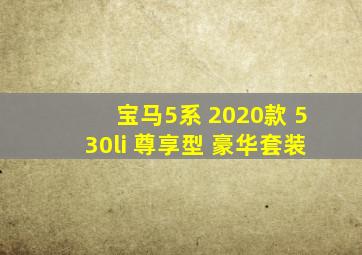 宝马5系 2020款 530li 尊享型 豪华套装